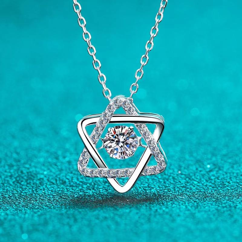 Other Trendy Real 0.5 Ct D Color Moissanite Diamond Hexagram Star Necklace Women Jewelry 100% 925 Sterling Silver With GraOther
Other Trendy Real 0.5 Ct D Color Moissanite Diamond Hexagram Star Necklace Women Jewelry 100% 925 Sterling Silver With GraOther