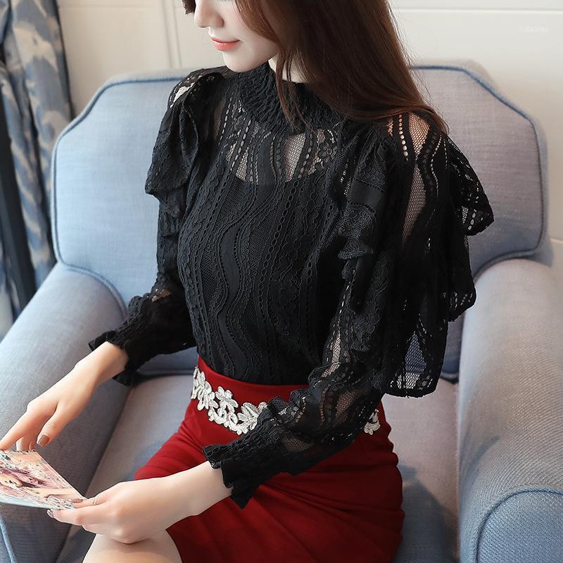 Women' Blouses & Shirts Ruffle Lace Blouse Quarter Sleeve Shirt Women Clothing Hollow Out Floral Female Tops Elegant Blusaa, Green
Women' Blouses & Shirts Ruffle Lace Blouse Quarter Sleeve Shirt Women Clothing Hollow Out Floral Female Tops Elegant Blusaa, Green