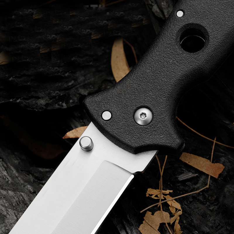 10ACXC Folding Knife AUS10A Satin Blade Griv-Ex Stainless Steel Sheet Handle Survival Tactical Folder Knives with Retail Box