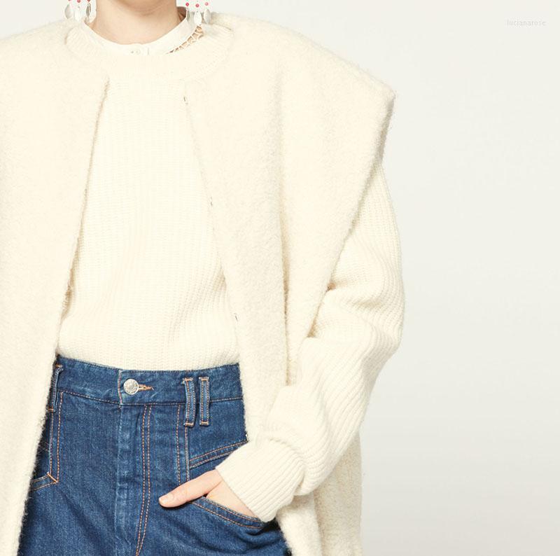 Women' Vests 2022 Woman Fashion White WIDE Shoulder Ovesized Wool Waistcoat Round Neck Sleeveless Vest GWENDIA Coat Luci22
Women' Vests 2022 Woman Fashion White WIDE Shoulder Ovesized Wool Waistcoat Round Neck Sleeveless Vest GWENDIA Coat Luci22