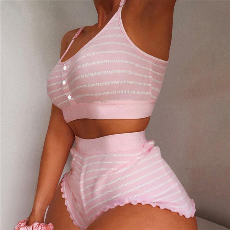 Women's Tracksuits Stripe Print Pajamas Women Sleeveless Cami Short Lingerie Sleepwear Set Fashion Sexy Home Ladies Underwear 2022, White
Women's Tracksuits Stripe Print Pajamas Women Sleeveless Cami Short Lingerie Sleepwear Set Fashion Sexy Home Ladies Underwear 2022, White