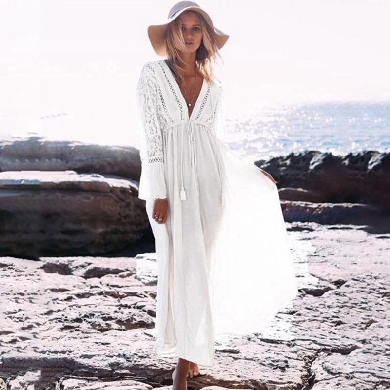 Casual Dresses 2022 Boho Deep V Neck Hollow Out Long Dress Women Plus Size Summer Beach Tunic White Sexy A Line Vestidos Q274, Black;gray
Casual Dresses 2022 Boho Deep V Neck Hollow Out Long Dress Women Plus Size Summer Beach Tunic White Sexy A Line Vestidos Q274, Black;gray