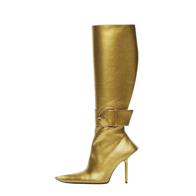 2022 new style sheepskin leather pillage toe Knee Boots Motorcycle booties pointed stiletto special-shaped high heels buckle zipper Europe and America size 34-43, Black
2022 new style sheepskin leather pillage toe Knee Boots Motorcycle booties pointed stiletto special-shaped high heels buckle zipper Europe and America size 34-43, Black