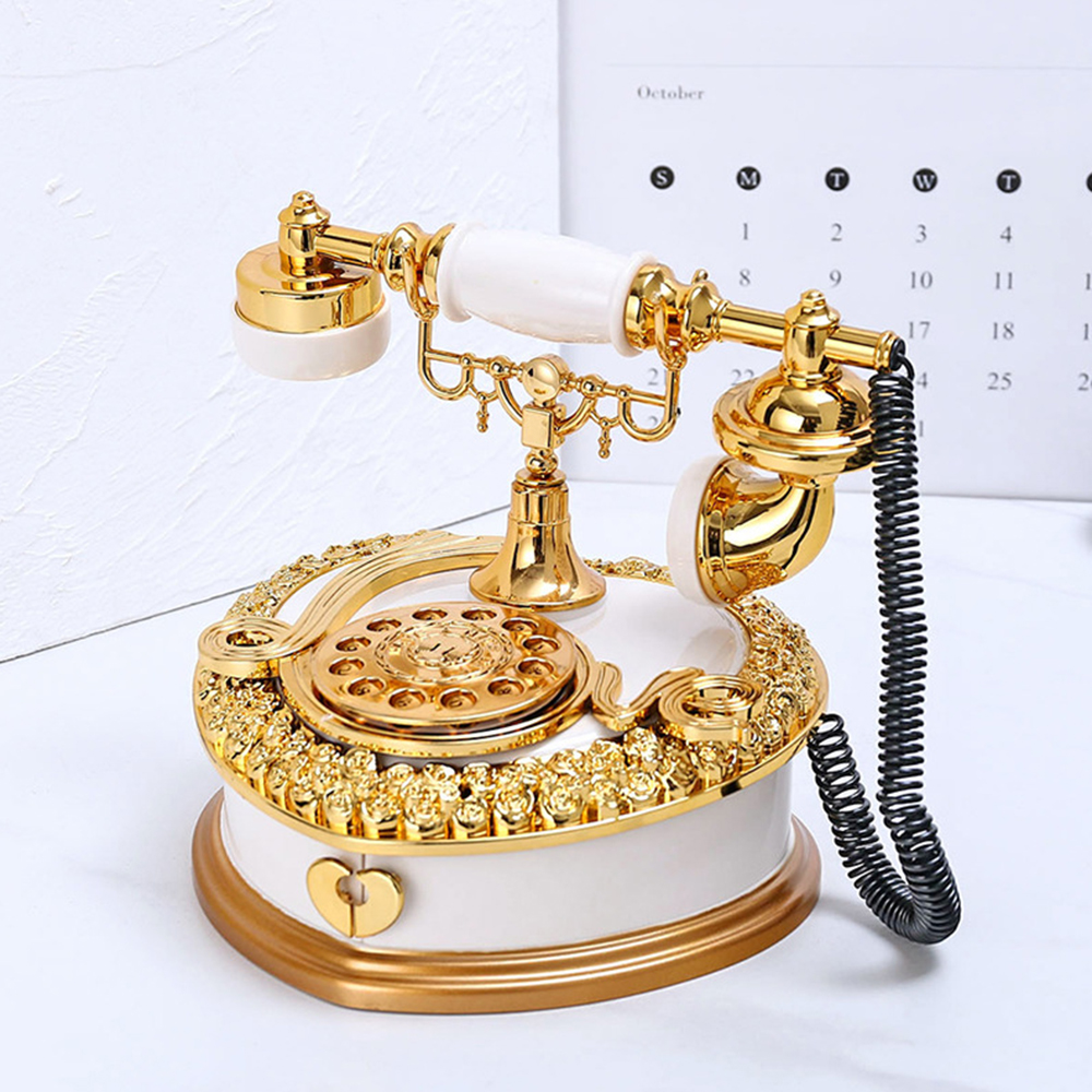 Retro dial telephone landline music box decoration home living room cafe bar decoration creative4792421