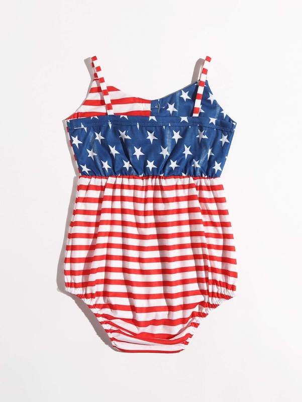 Baby girl stripe and star suspender Jumpsuit SHE