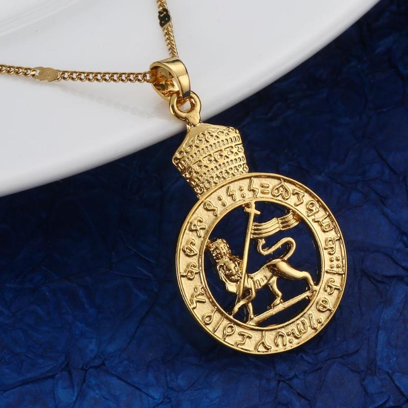 Pendant Necklaces Gold Color Ethiopian Lion Necklace African Eritrea Trendy Round Chain JewelryPendant
Pendant Necklaces Gold Color Ethiopian Lion Necklace African Eritrea Trendy Round Chain JewelryPendant