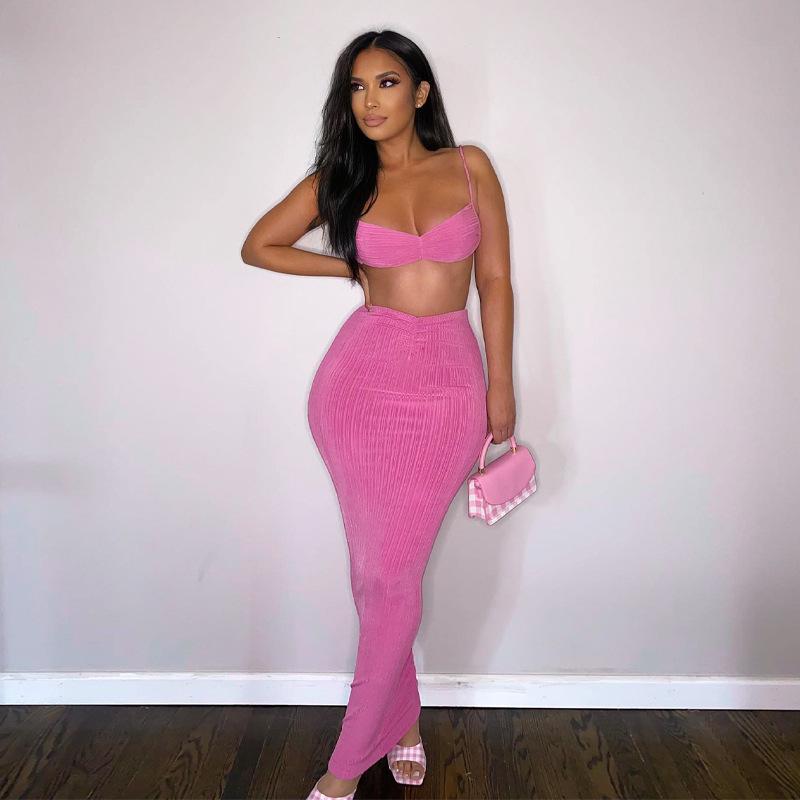 Work Dresses Echoine Strap Sling Crop Top Pleated Fold Midi Skirt Two Piece Set Sexy Party Outfits Women Clothing Summer SteetwearWork, Ivory 
Work Dresses Echoine Strap Sling Crop Top Pleated Fold Midi Skirt Two Piece Set Sexy Party Outfits Women Clothing Summer SteetwearWork, Ivory