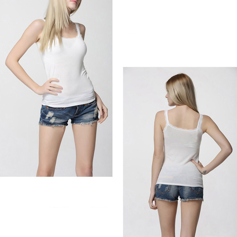 Tank Tops Women Sexy Lace Soft Cotton Solid Sleeveless Vest Camisole Slim Top Cropped Charming Ladies Girls 220325
