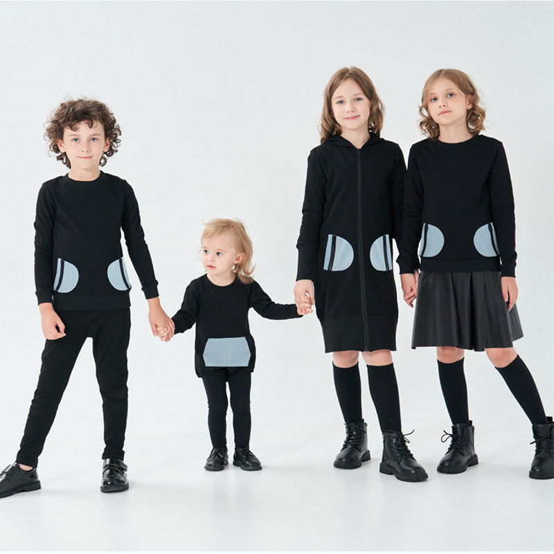 boys girls zipper casual dress top & romper family matching clothes children baby teen fall winter cotton fashion clothing 220815