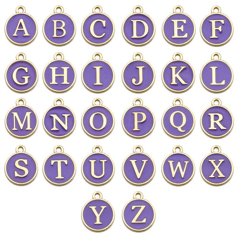 Enamel Letter Alphabet Charm Initial Pendant for Bracelet Bangle Necklace Making 26PCS/Bag