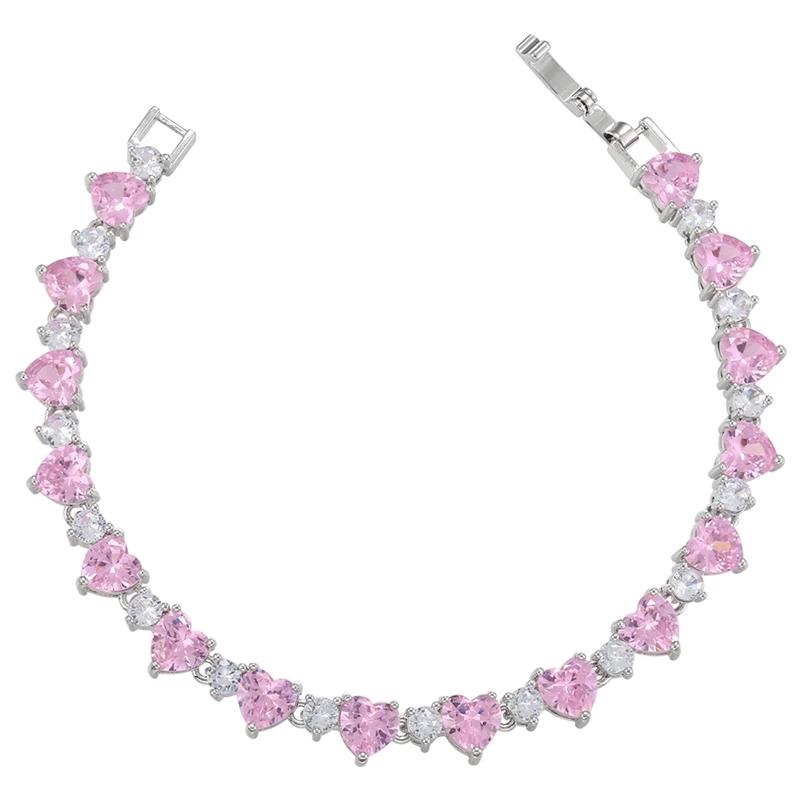 Link Chain Infinity Heart Love Tennis Bracelet For Women Pink Crystal Stone Wedding Engagement Gold Silver Color Luxury Jewelry BlackLink
Link Chain Infinity Heart Love Tennis Bracelet For Women Pink Crystal Stone Wedding Engagement Gold Silver Color Luxury Jewelry BlackLink
