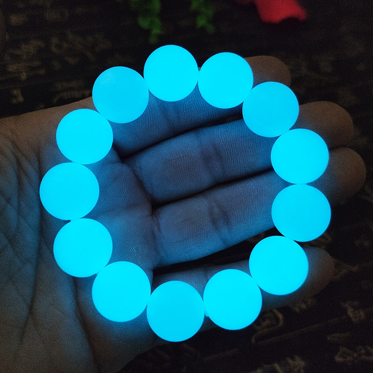 Stylish 8mm Luminous Fluorite Natural Stone Bracelets Men Light Glowing Beads Bracelets For Women Yoga Jewelry