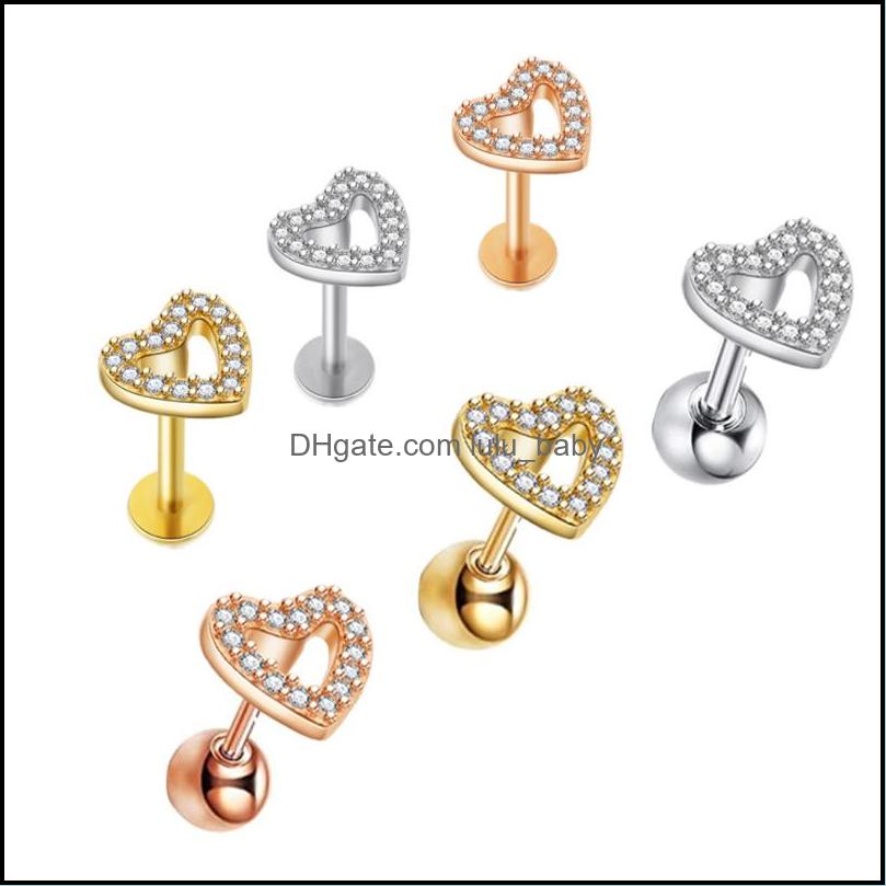 Body Arts Tattoos Art Health Beauty Stainless Steel Lip Stud Cz Heart Ear Barbell Cartilage Piercing Jewelry For Men And Dhdsu
Body Arts Tattoos Art Health Beauty Stainless Steel Lip Stud Cz Heart Ear Barbell Cartilage Piercing Jewelry For Men And Dhdsu
