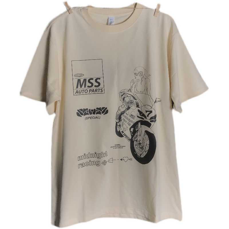 Men's T-Shirts Cyberpunk women's motorcycle pure cotton heavy and versatile popular ins short sleeve round neck loose niche Japanese T-shirt, Milk color
Men's T-Shirts Cyberpunk women's motorcycle pure cotton heavy and versatile popular ins short sleeve round neck loose niche Japanese T-shirt, Milk color