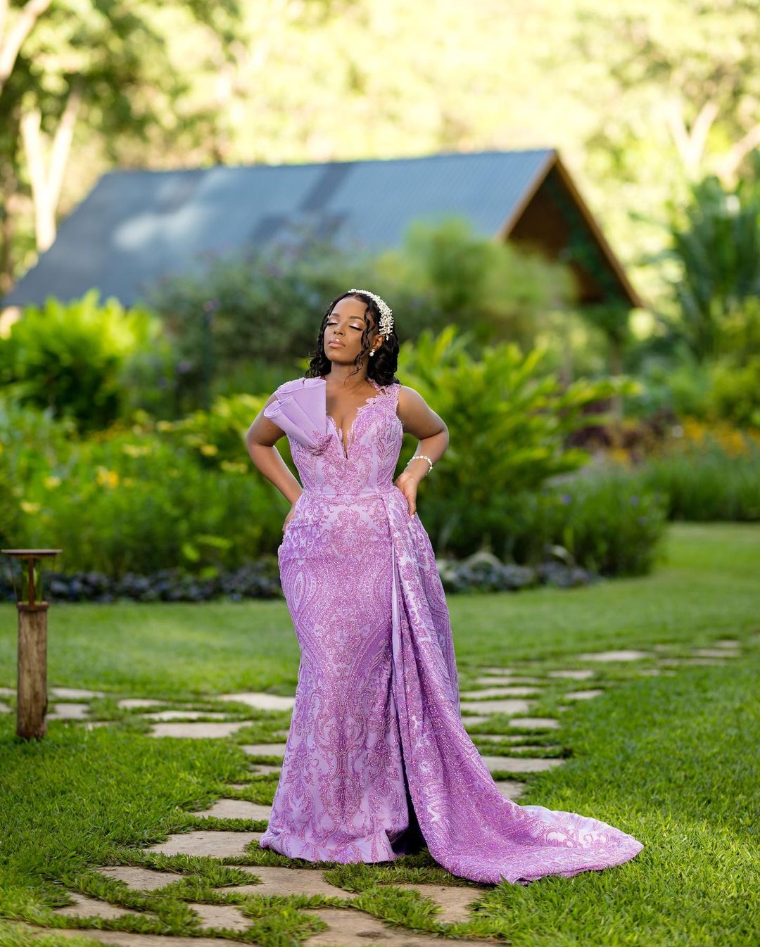 2022 Plus Size Arabic Aso Ebi Lilac Mermaid Luxurious Prom Dresses Sheer Neck Evening Formal Party Second Reception Birthday Engagement Gowns Dress ZJ