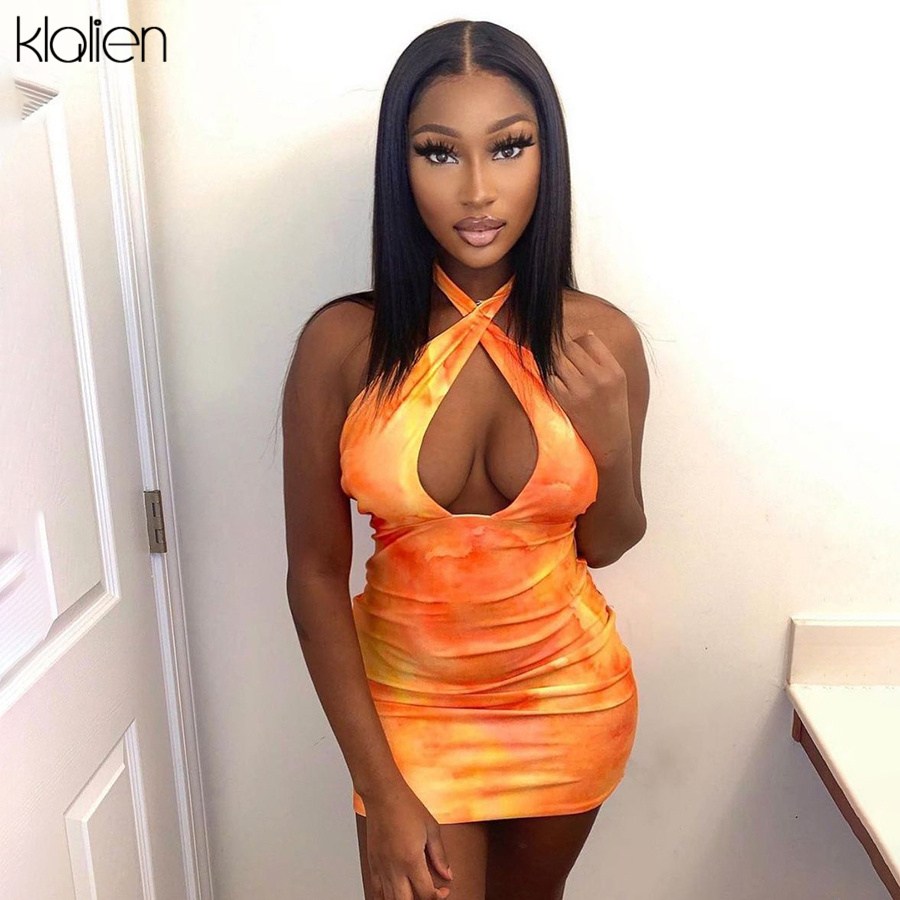 Fashion Casual Sleeveless Halter Mini Dress Women Summer Club Street Slim Print Orange Party Vacation Dresses Female
Fashion Casual Sleeveless Halter Mini Dress Women Summer Club Street Slim Print Orange Party Vacation Dresses Female