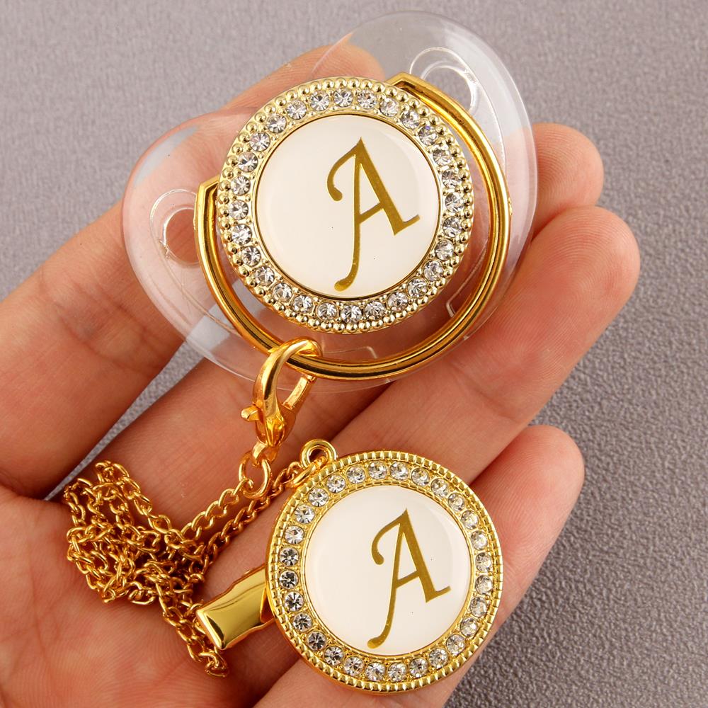 Transparent 26 Initial Letter Luxury Baby Pacifier With Chain Clip Newborn Bpa Free Bling Dummy Soother Chupete 0-12 Months
Transparent 26 Initial Letter Luxury Baby Pacifier With Chain Clip Newborn Bpa Free Bling Dummy Soother Chupete 0-12 Months