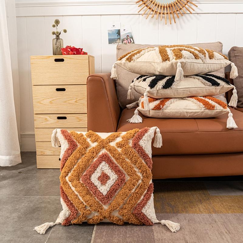 Pillow Case Bohemian Style Diamond Tufted Cushion Cover Handmade Throw Covers Home Decor Backrest D06 21
Pillow Case Bohemian Style Diamond Tufted Cushion Cover Handmade Throw Covers Home Decor Backrest D06 21