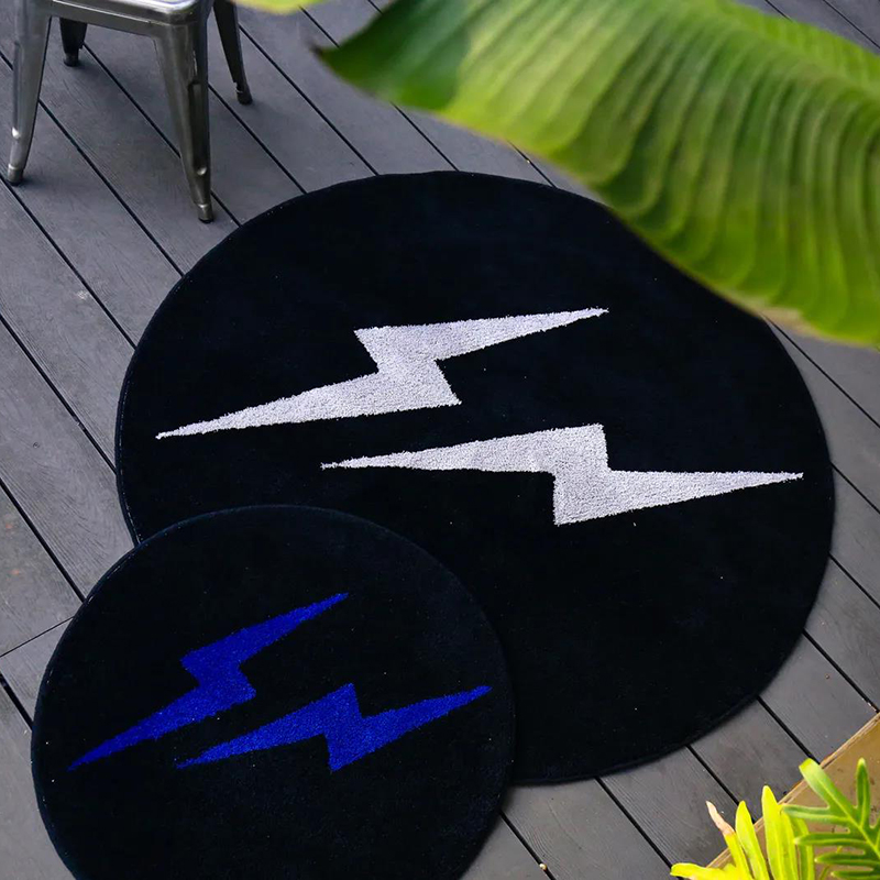 Home Furnishings Artistic Carpet Gallery 1950 Fragment Bolts Logo Rug Hypebeast Collection Parlor Bedroom Playroom Handtufted Trending Floor Mat Suppl