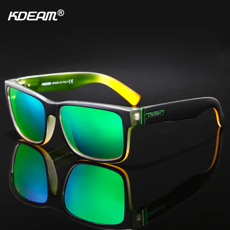 KDEAM For Men Polarized Sunglasses Sport Crazy Colors Sun Glasses Elmore Blocking-UV Shades With Box 220429