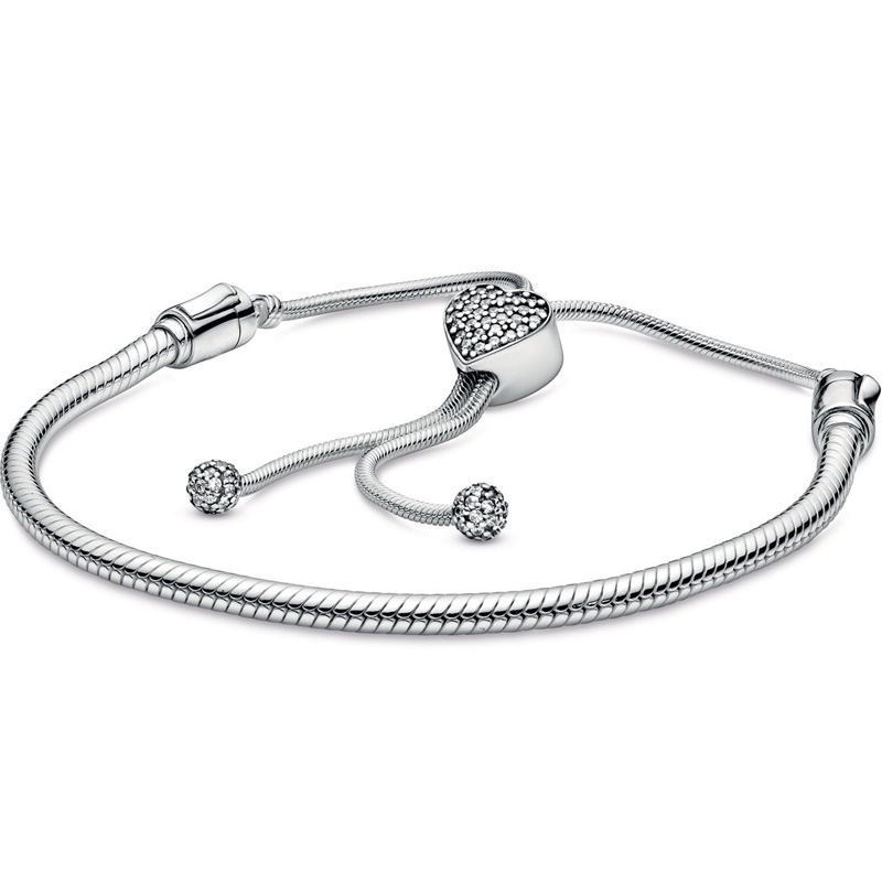 100% s925 Sterling Silver Slider Bracelets Snake Chain Fit Pandora Beads Charms Heart Stars Bangle For Women Gift With Original Logo Box
100% s925 Sterling Silver Slider Bracelets Snake Chain Fit Pandora Beads Charms Heart Stars Bangle For Women Gift With Original Logo Box