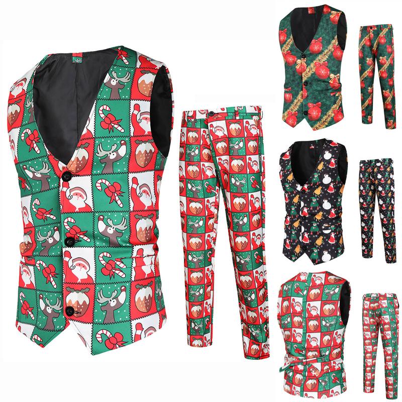Men's Tracksuits Suit Fashion Printed Of Casual Pants Set Vest Two Christmas Men Suits & Sets, Black
Men's Tracksuits Suit Fashion Printed Of Casual Pants Set Vest Two Christmas Men Suits & Sets, Black
