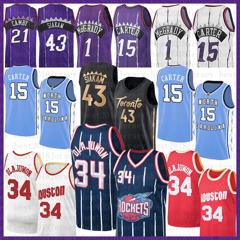 Mens Basketball Jersey 34 1 Vince Carter Pascal Siakam Toronto''Raptors''Men Houston''Rockets''Men 15 43 Hakeem Olajuwon Tracy McGrady 410, Mesh retro jersey
Mens Basketball Jersey 34 1 Vince Carter Pascal Siakam Toronto''Raptors''Men Houston''Rockets''Men 15 43 Hakeem Olajuwon Tracy McGrady 410, Mesh retro jersey