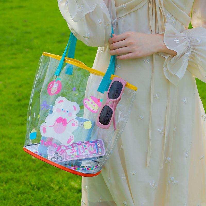 Evening Bags Women Ins Korean Cartoon Transparent Tote Bag Girl Cute Bear Beach Student Travel Leisure Handbag GirlEvening, 04
Evening Bags Women Ins Korean Cartoon Transparent Tote Bag Girl Cute Bear Beach Student Travel Leisure Handbag GirlEvening, 04