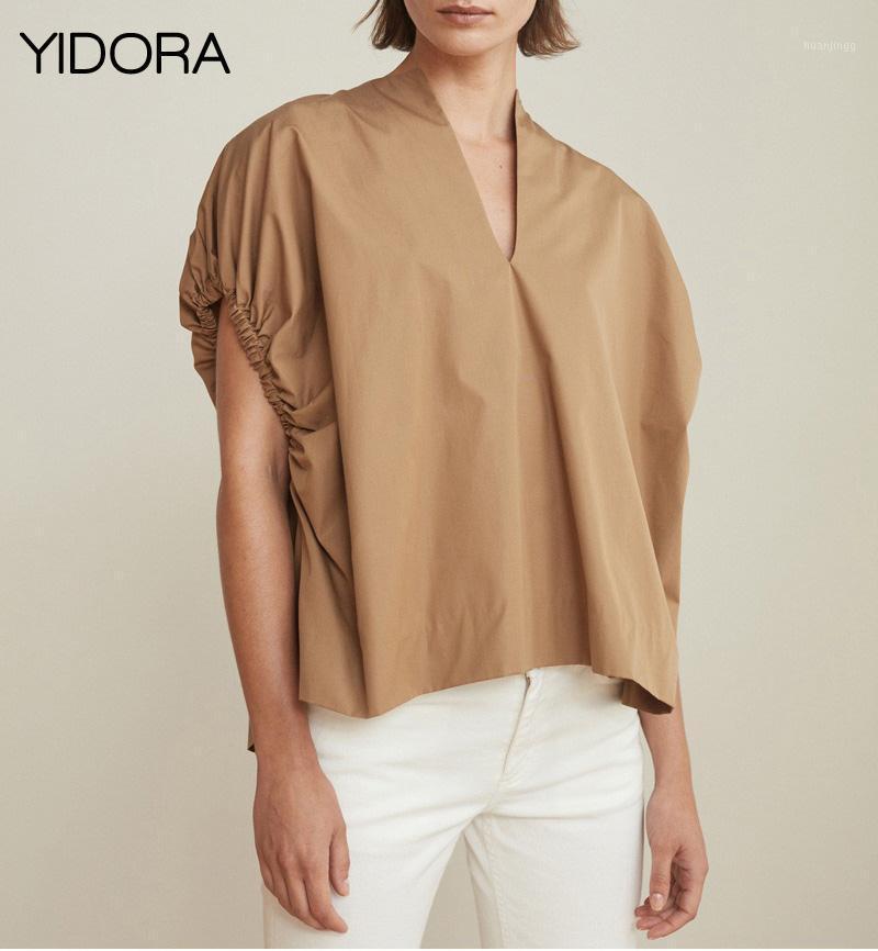 Cotton Drop Shoulder V Neck Loose Blouse Features Short Puff Sleeves - Women 2022 White/Khaki Solid Color Simple Style Top Women's Blouses &
Cotton Drop Shoulder V Neck Loose Blouse Features Short Puff Sleeves - Women 2022 White/Khaki Solid Color Simple Style Top Women's Blouses &
