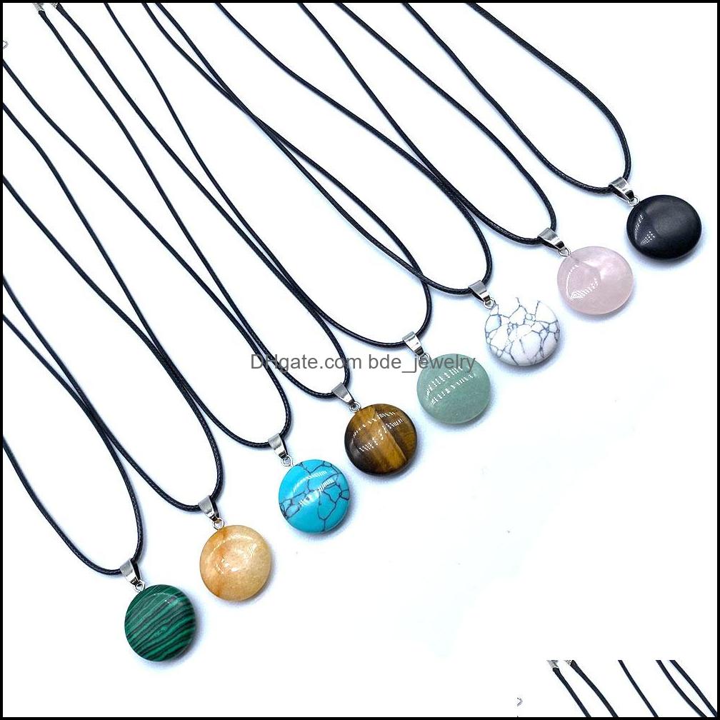 Pendant Necklaces Flat Round Reiki Stones Turquoise Pink Quartz Charms Necklace For Women Men Gift Accessories Drop Deli Dhseller2010 Dhlgw
Pendant Necklaces Flat Round Reiki Stones Turquoise Pink Quartz Charms Necklace For Women Men Gift Accessories Drop Deli Dhseller2010 Dhlgw