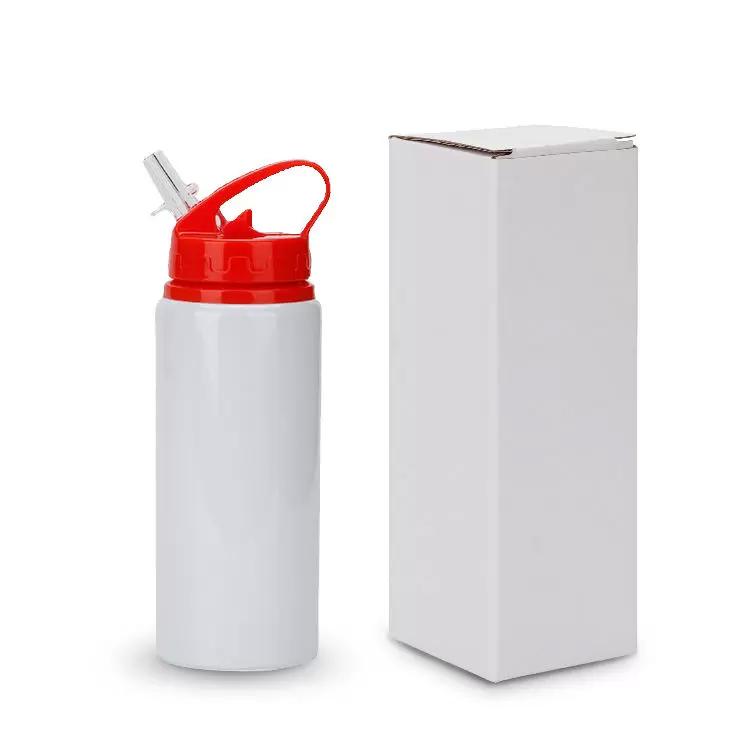 Portable 600ml Sippy Cups DIY Sublimation Blanks 20oz Water Bottle Kids Sport Tumbler Aluminum Mug Drinking Cup With Straws Lids FY5406 0809