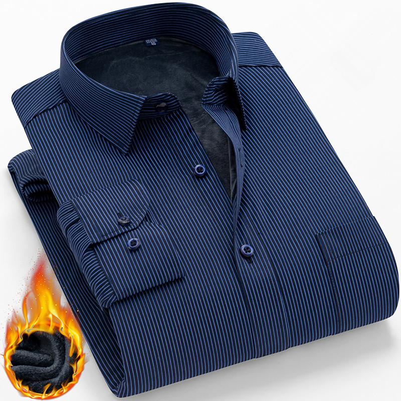 Men's Casual Shirts Men Shirt Long Sleeve Mens Dress Slim Fit Winter Plus Velvet Padded Pure-color Striped ThickMen's, 12-13 striped shirt
Men's Casual Shirts Men Shirt Long Sleeve Mens Dress Slim Fit Winter Plus Velvet Padded Pure-color Striped ThickMen's, 12-13 striped shirt