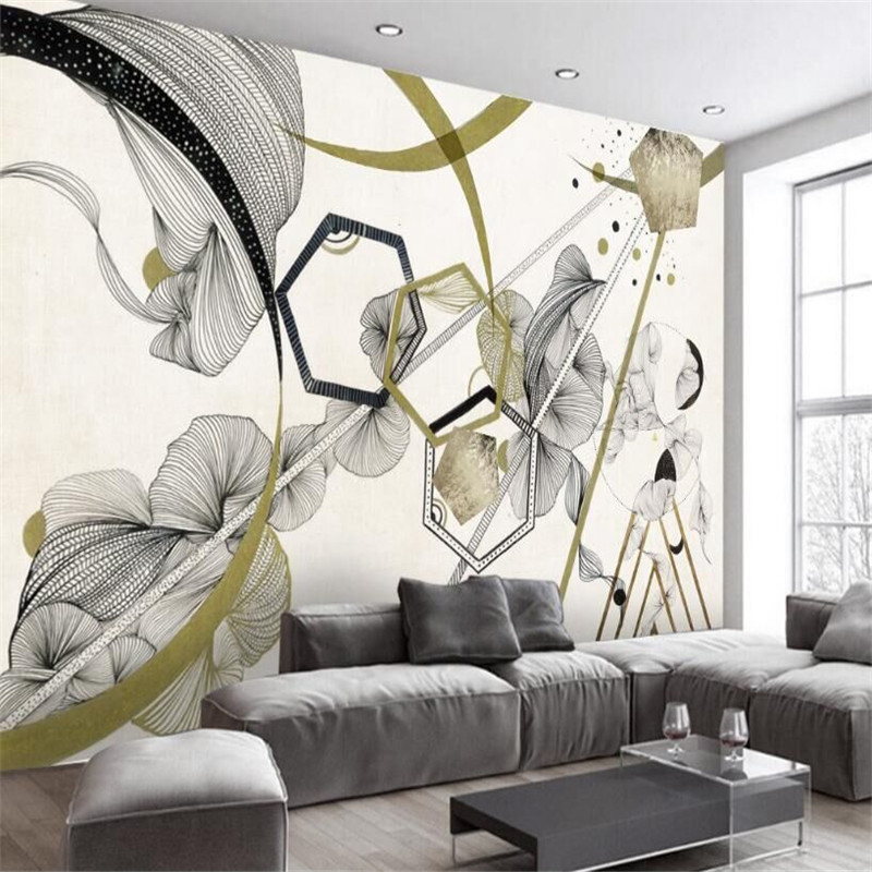 minimalist personality abstract geometric TV background wall Custom wallpaper mural, Gold
minimalist personality abstract geometric TV background wall Custom wallpaper mural, Gold