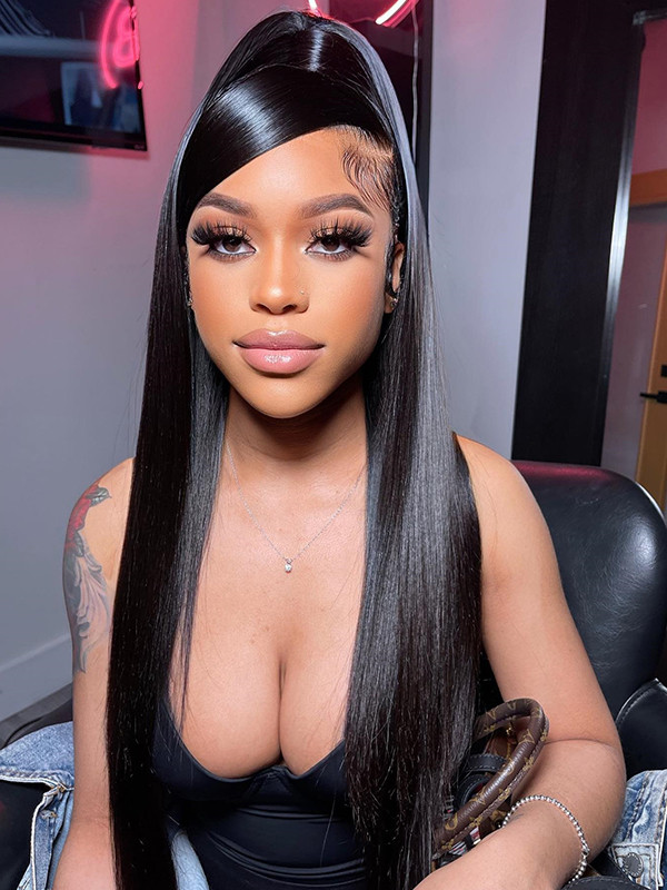Full Lace Wig Straight Human Wigs For Women PrePlucked Hairline Wig With Baby Hair