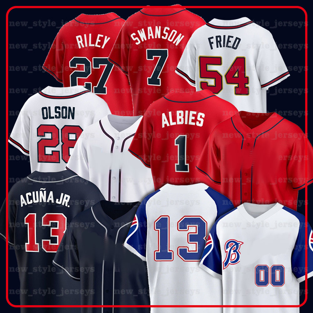 Atlanta''Braves''13 Ronald Acuna Jr. Baseball Jerseys 28 Matt Olson Ozzie Albies Orlando Arcia Austin Riley Max Fried Dansby Swanson, Men(yong shi)
Atlanta''Braves''13 Ronald Acuna Jr. Baseball Jerseys 28 Matt Olson Ozzie Albies Orlando Arcia Austin Riley Max Fried Dansby Swanson, Men(yong shi)