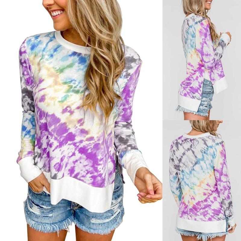 Women's Blouses & Shirts Women Casual Long Sleeve Tie Dye Slitting Irregular Hem Sports Leisure Blouse Sweatshirt Pullover, Sky blue
Women's Blouses & Shirts Women Casual Long Sleeve Tie Dye Slitting Irregular Hem Sports Leisure Blouse Sweatshirt Pullover, Sky blue
