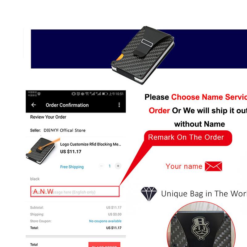 Carbon Fiber Card Holder Mini Slim Wallet Men Aminum Metal Rfid Magic Small Thin Male Purses Money Bag Vallet