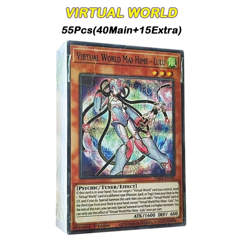 YU GI OH Board Game 55 Pcs/Set Yugioh Cards VIRTUAL WORLD Deck English Version Playing Card Game With Tin Box 220713
YU GI OH Board Game 55 Pcs/Set Yugioh Cards VIRTUAL WORLD Deck English Version Playing Card Game With Tin Box 220713