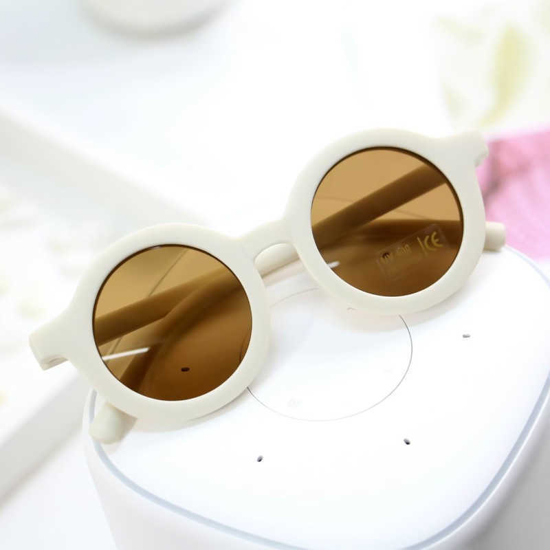 2022 Fashion Round Frame Sunglasses Boys UV400 UV Proof Glasses Kids Jewelry Frosted Anti Ultraviolet Eyewear Decorative