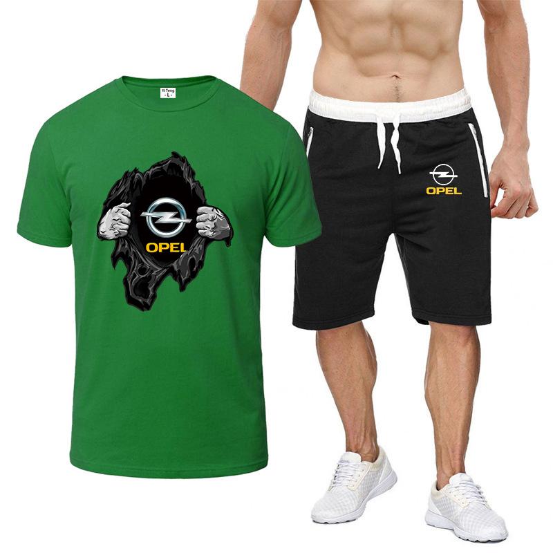 Men' Tracksuits Logo Mens Print Cotton T-shirt Shorts Summer Short-Sleeved Set Sportswear Sport Pant Running Casual ClothesMen