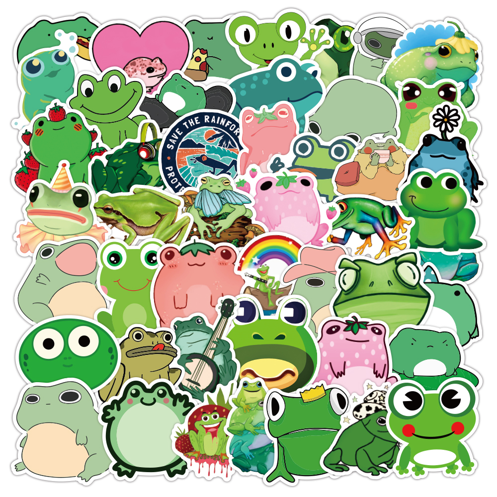 50PCS Cartoon Frog Graffiti Sticker For Cute Stationery Kids Toys Helmet Refrigerator Motorcycle Phone Case Water Bottle Trunk Guitar Car Decals, 50pcs-w-849
50PCS Cartoon Frog Graffiti Sticker For Cute Stationery Kids Toys Helmet Refrigerator Motorcycle Phone Case Water Bottle Trunk Guitar Car Decals, 50pcs-w-849