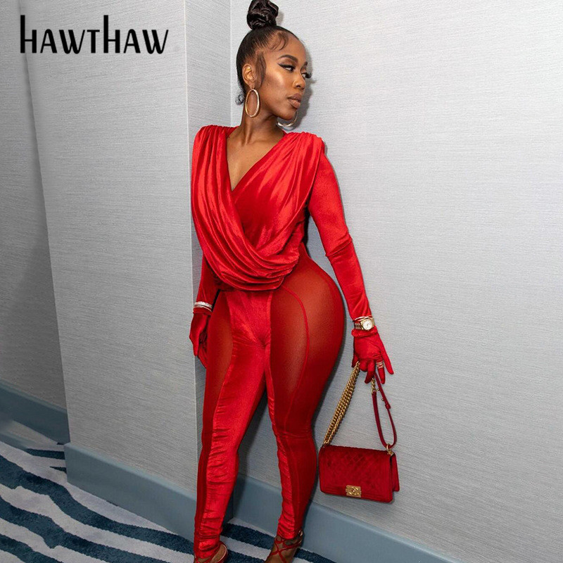 Hawthaw Women Fashion Autumn Long Sleeve V Neck Bodycon Soild Color Jumpsuit Overall 2021 Fall Female Clothing Streetwear, Black
Hawthaw Women Fashion Autumn Long Sleeve V Neck Bodycon Soild Color Jumpsuit Overall 2021 Fall Female Clothing Streetwear, Black