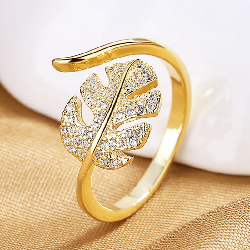 Wedding Rings Unique Fashion Gold Color Leaf For Women White Cubic Zirconia Jewelry Adjustable RingWedding
Wedding Rings Unique Fashion Gold Color Leaf For Women White Cubic Zirconia Jewelry Adjustable RingWedding