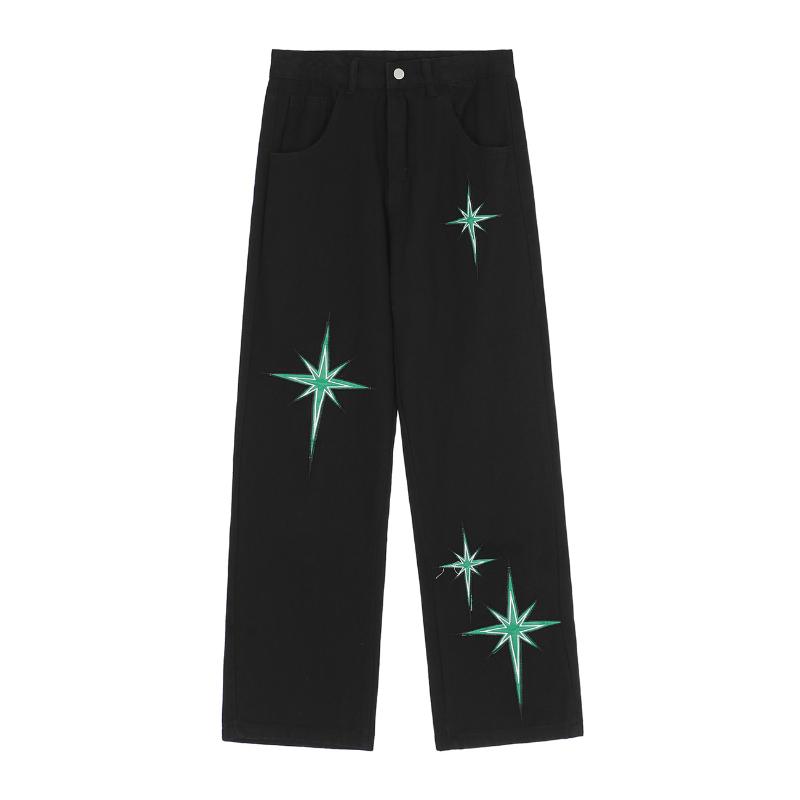 Men's Jeans Vintage Star Embroidered Denim Pants Men Women Hip Hop Streetwear Harajuku Baggy Trousers Loose 2022SSMen's, Black
Men's Jeans Vintage Star Embroidered Denim Pants Men Women Hip Hop Streetwear Harajuku Baggy Trousers Loose 2022SSMen's, Black