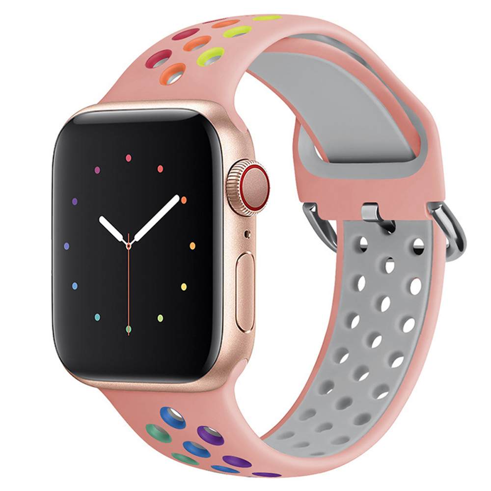 Silicone Sport Strap For Apple Watch Band 45mm 41mm 44mm 40mm 42mm 38mm Smartwatch Rubber Bracelet IWatch Series 7 6 SE 5 4 3 2 free shipping