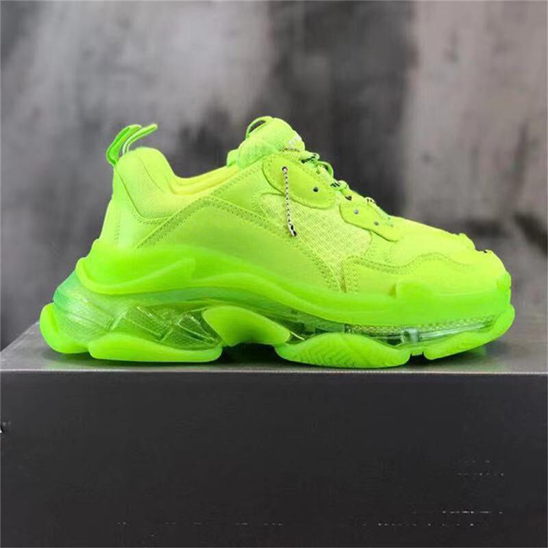 Designer casual shoes Paris Triple S Clear Sole Sneaker Transparent air Cushion sneakers for men and women Stylish vintage B22 shoes