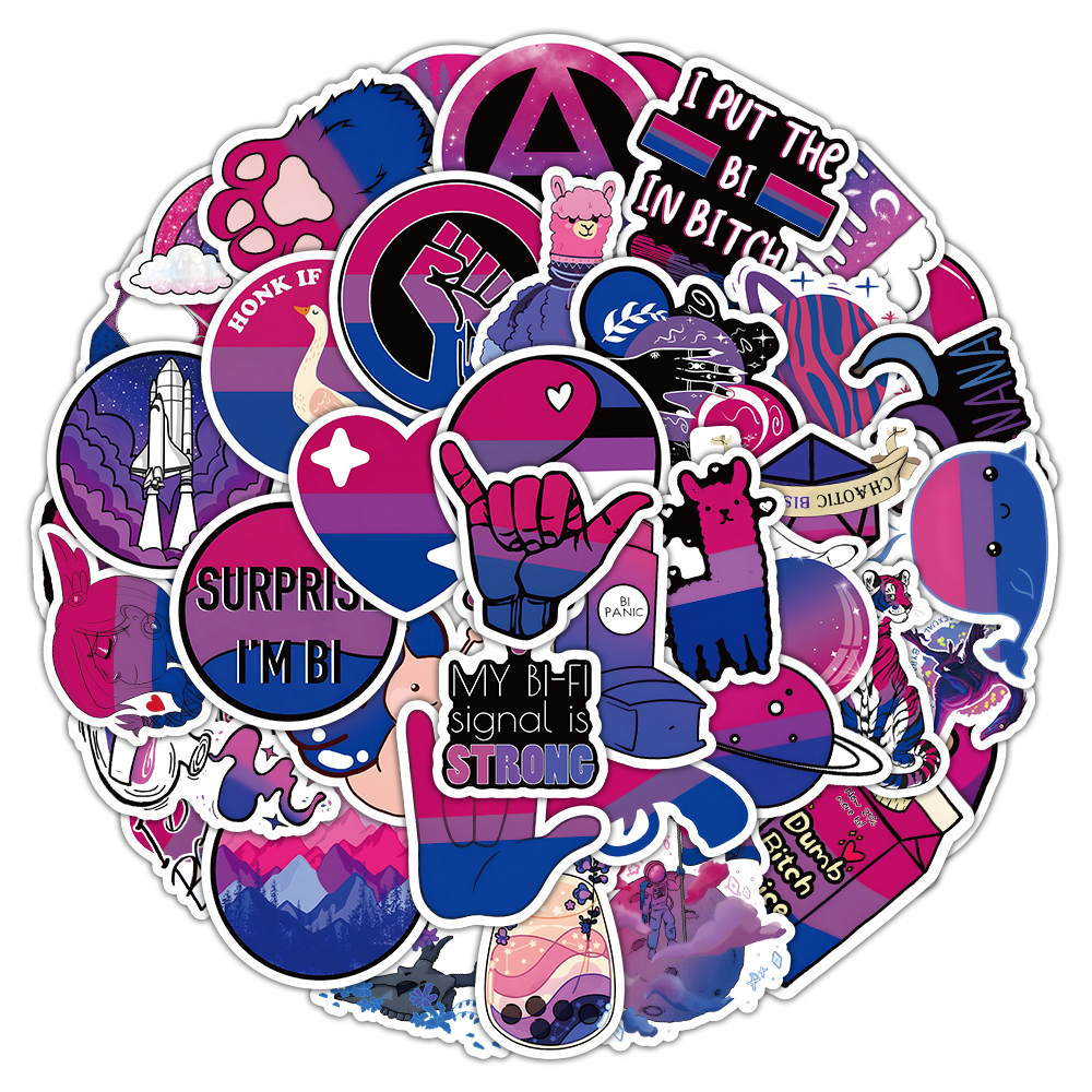 62Pcs bisexual Pride Stickers Graffiti Kids Toy Skateboard car Motorcycle Bicycle Sticker Decals Wholesale
