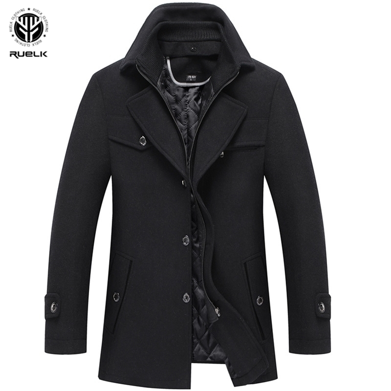 RUELK Autumn And Winter Mens Woolen Wool Coat Fashion Classic Solid Color Double Collar Thickened Lapel Jacket Men Top 201116, Black
RUELK Autumn And Winter Mens Woolen Wool Coat Fashion Classic Solid Color Double Collar Thickened Lapel Jacket Men Top 201116, Black