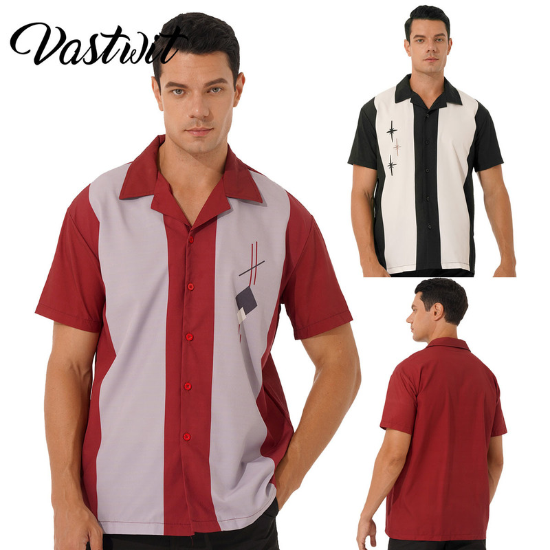 Mens Retro Short Sleeve Camp Shirt Button Down Loose Cuban Style Bowling 220606, B-black
Mens Retro Short Sleeve Camp Shirt Button Down Loose Cuban Style Bowling 220606, B-black