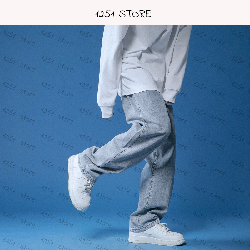 Straight Jeans men White Loose Denim Trousers neutral jean Streetwear Casual Solid Color wide jeans man women pants hip hop bagy 220328